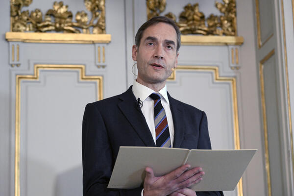 Permanent Secretary of the Swedish Academy Mats Malm announces the...