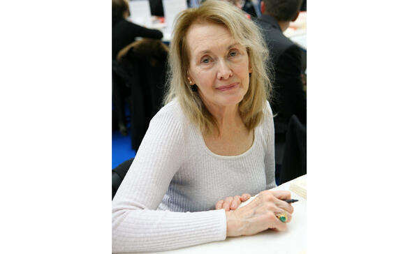 French author Annie Ernaux attends a book exhibition in Brives...